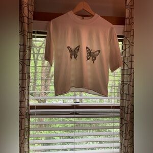 Hand printed Butterfly Tee by SisterNettle. Size M. Perfect Condition